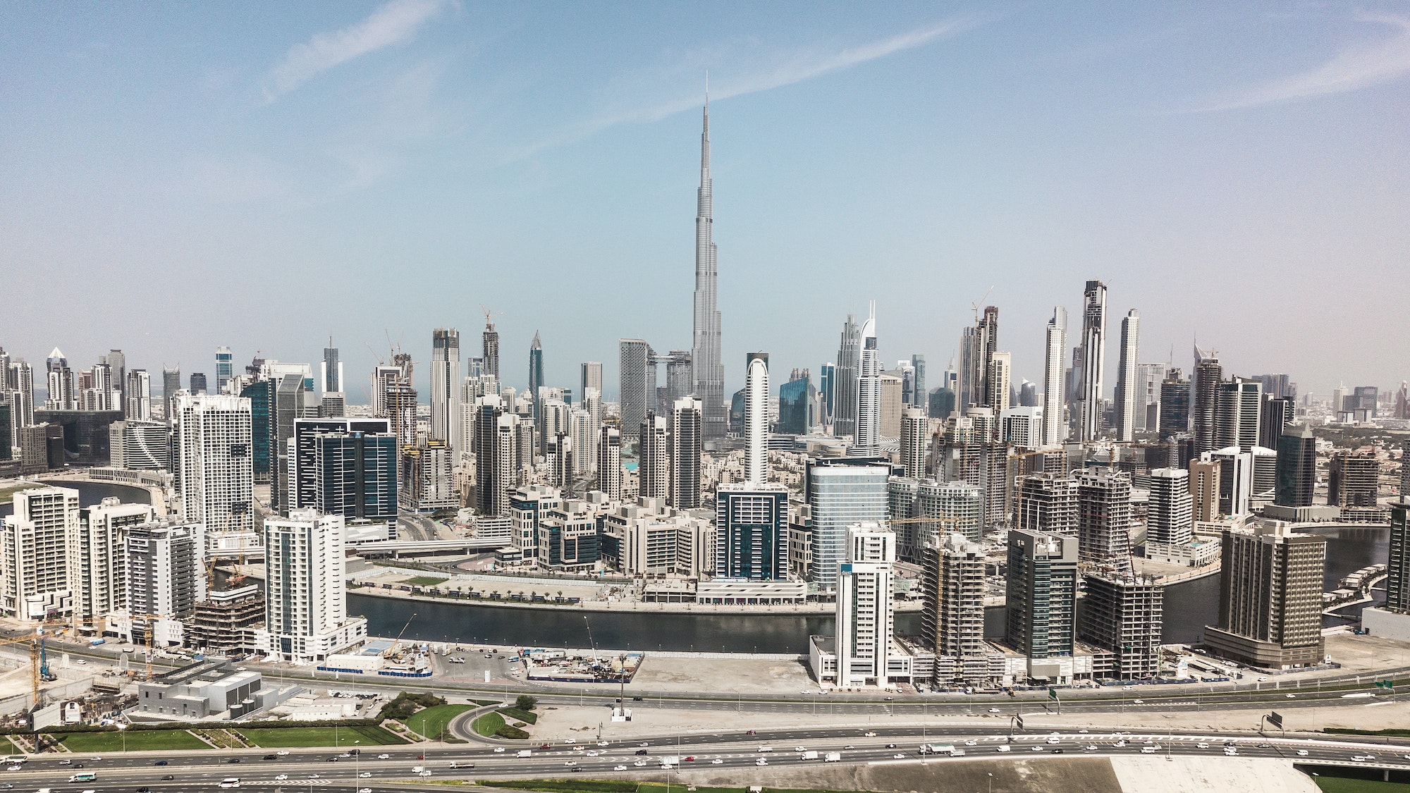 Aerial view of Dubai Downtown